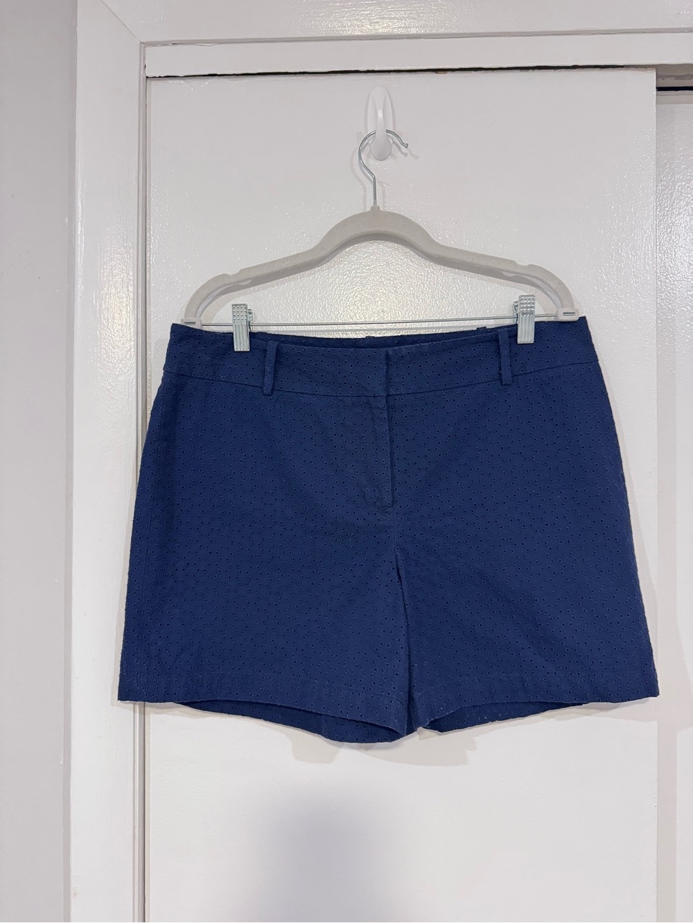 Talbots Navy Eyelet Mid-Rise Bermuda Shorts
